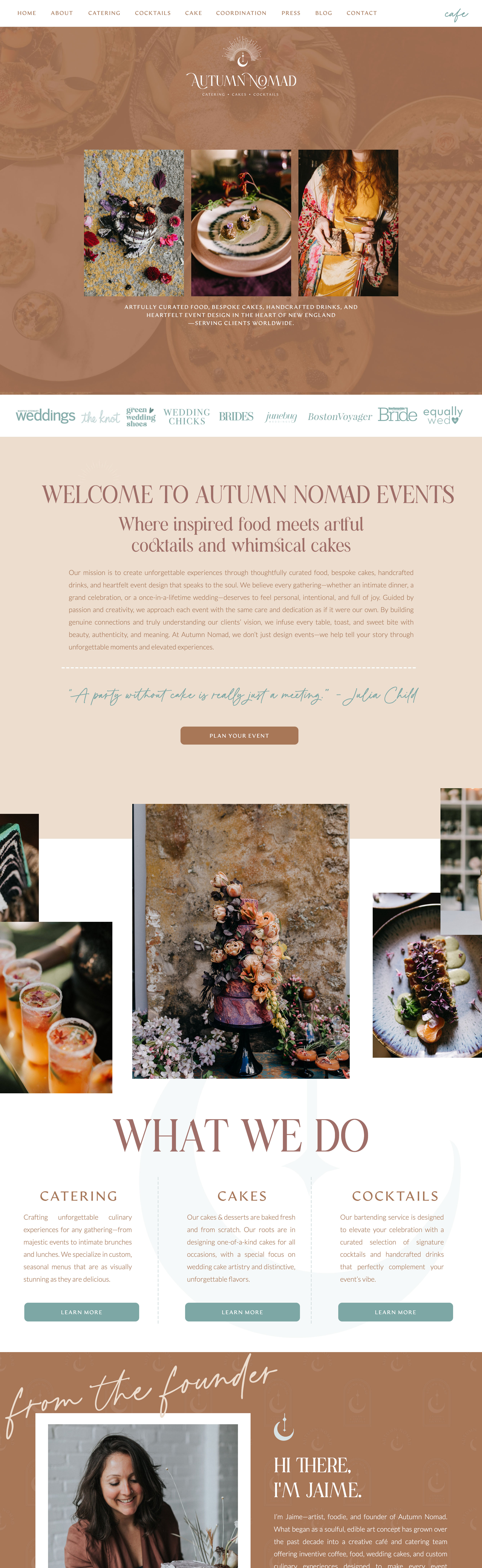 custom branding and showit website for wedding caterer