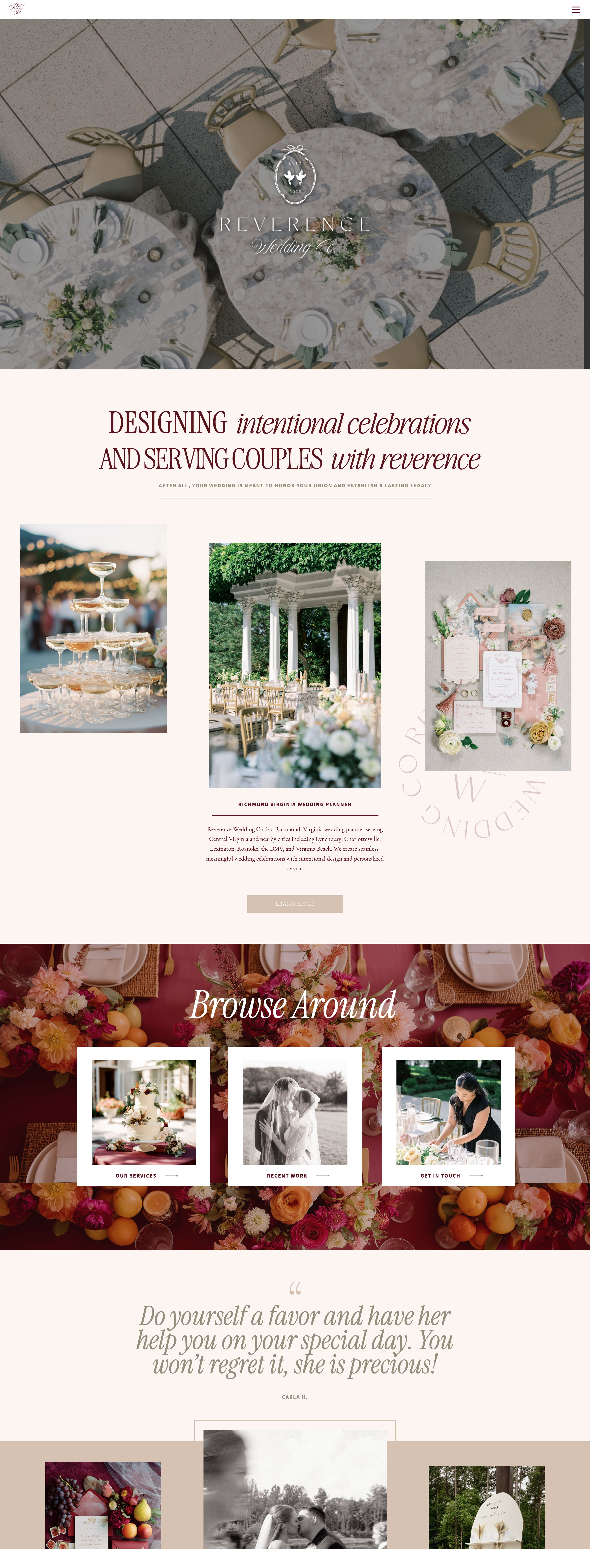 showit website template for wedding planner; bold, modern