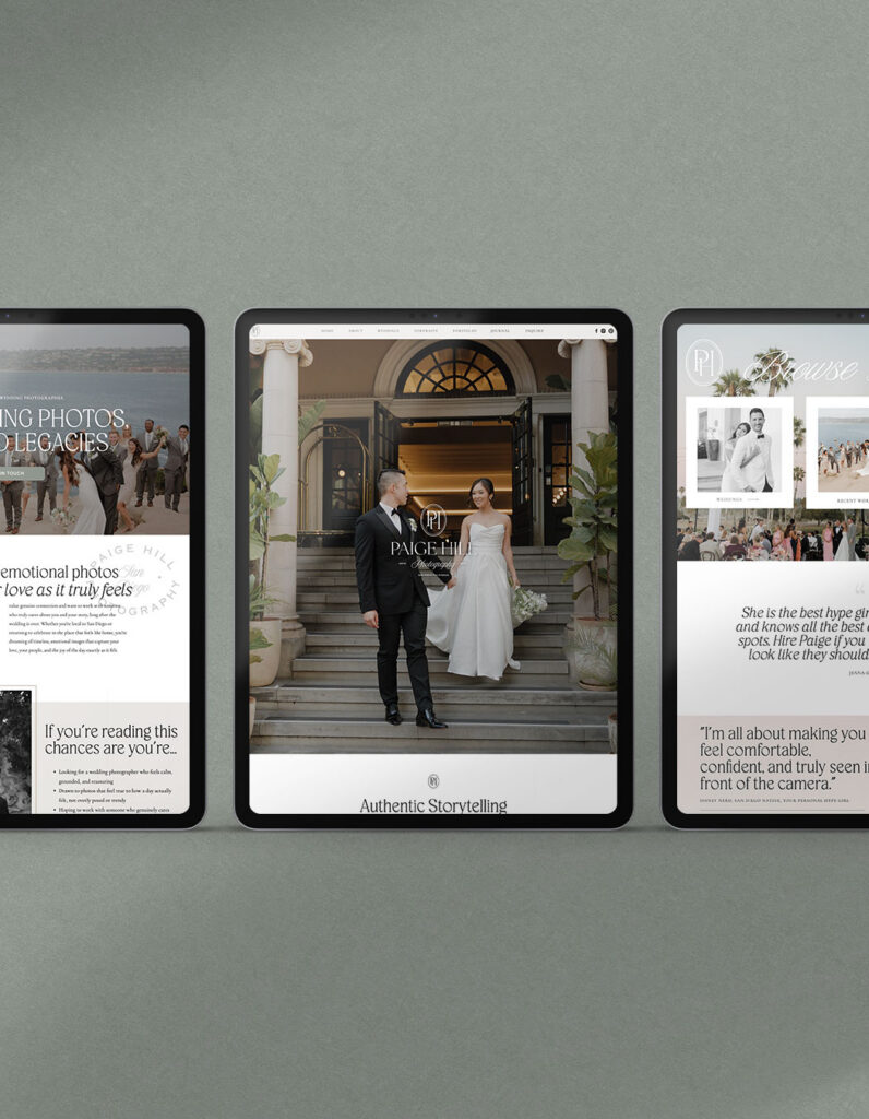 custom brand and Showit website for wedding photographer