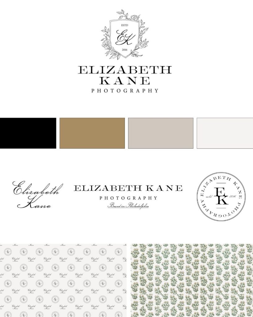 custom brand identity for wedding photographer \ showit website