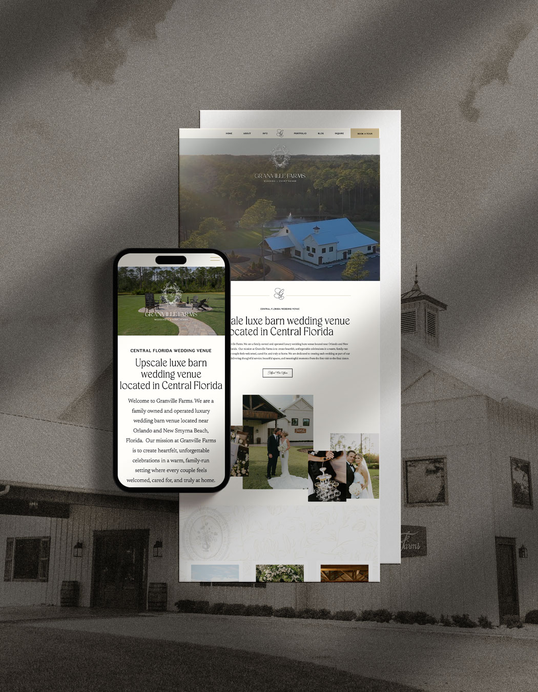 showit website for wedding venue ; luxury showit template