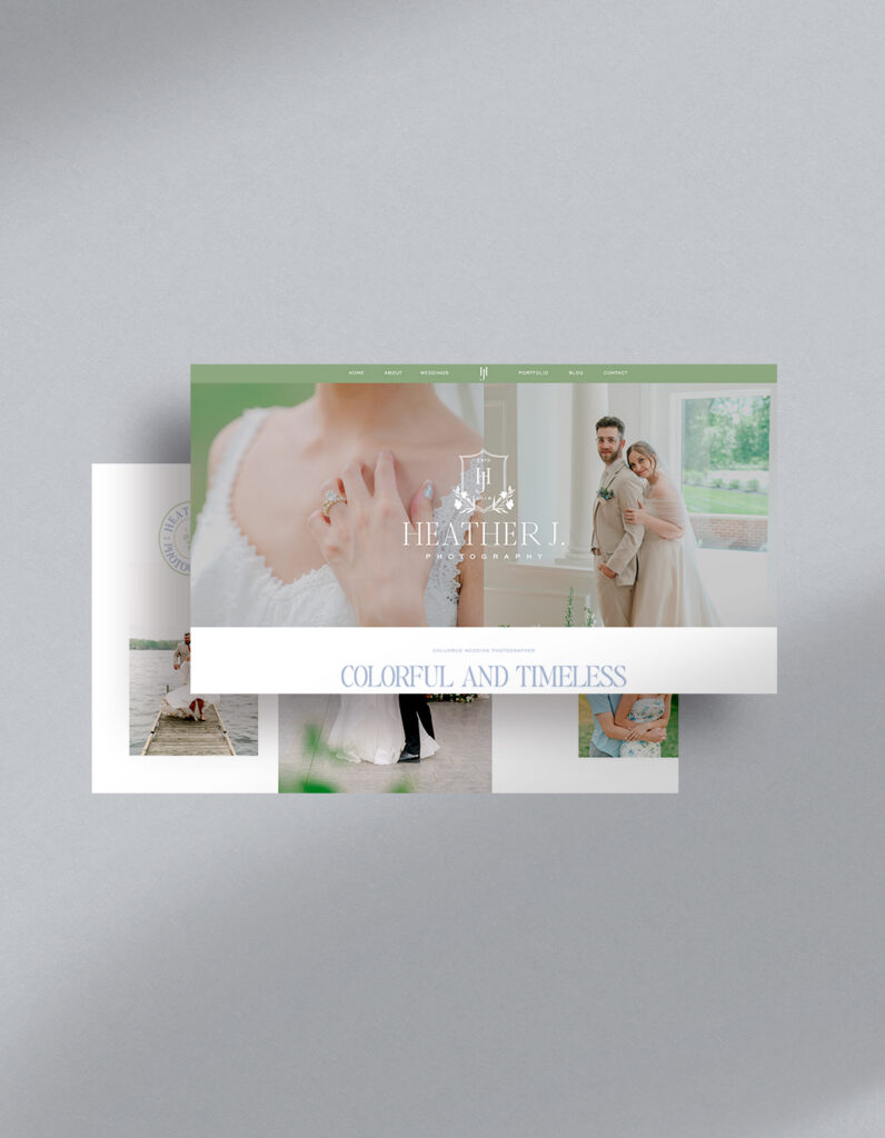 Custom Showit website for wedding photographer