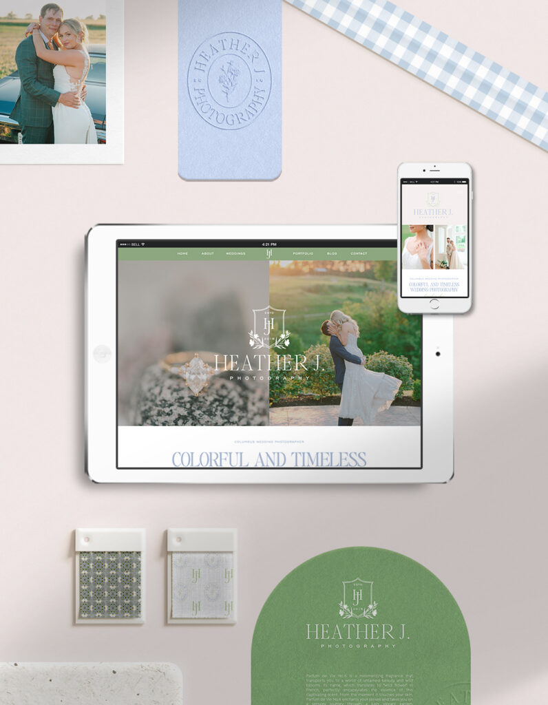 Custom Showit website for wedding photographer
